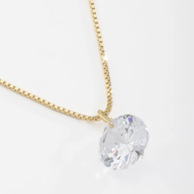 COLAR BANHADO A OURO 18K COM PINGENTE DE PONTO DE LUZ